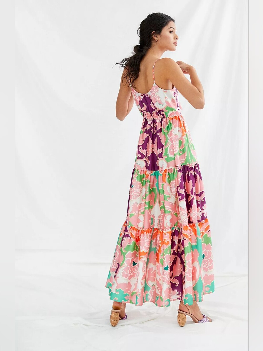 Anthropologie Delfi Collective Sebastienne Cut Out Floral Maxi Dress Size S Boho - Picture 2 of 13